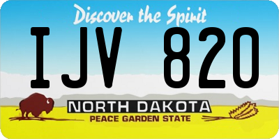 ND license plate IJV820