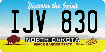 ND license plate IJV830