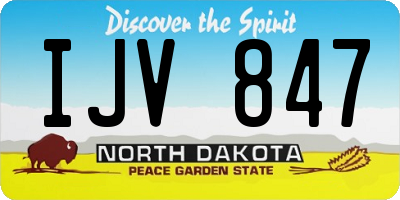 ND license plate IJV847