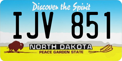 ND license plate IJV851