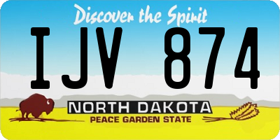 ND license plate IJV874