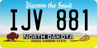 ND license plate IJV881