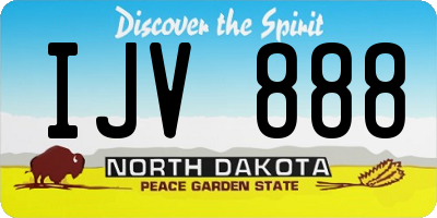 ND license plate IJV888