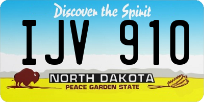 ND license plate IJV910