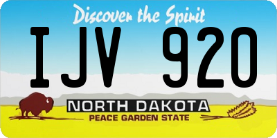 ND license plate IJV920