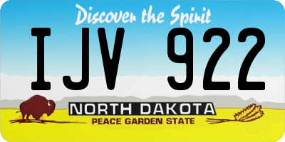 ND license plate IJV922