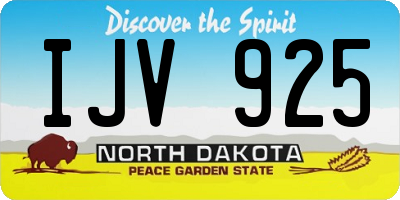 ND license plate IJV925