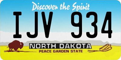 ND license plate IJV934