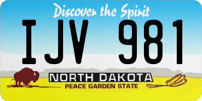 ND license plate IJV981