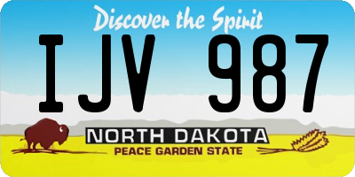 ND license plate IJV987