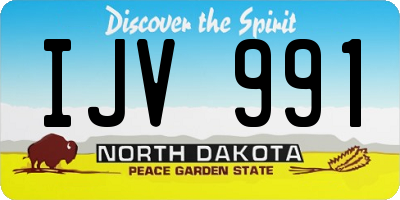 ND license plate IJV991