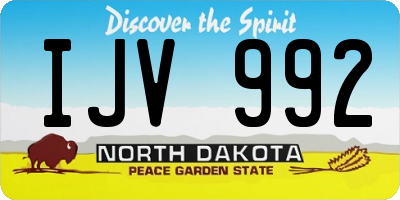 ND license plate IJV992