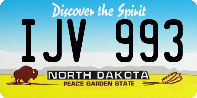 ND license plate IJV993