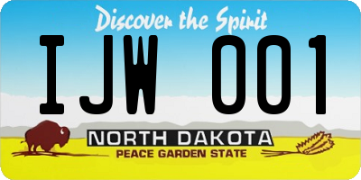 ND license plate IJW001