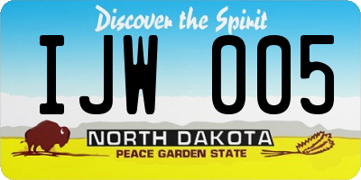 ND license plate IJW005