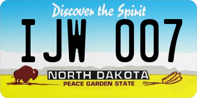 ND license plate IJW007