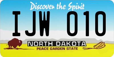 ND license plate IJW010