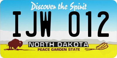 ND license plate IJW012