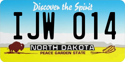 ND license plate IJW014