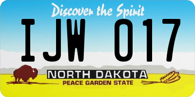 ND license plate IJW017