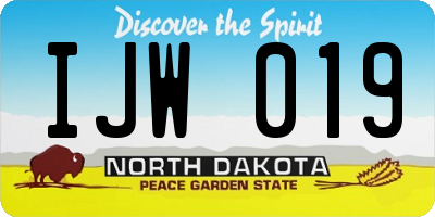 ND license plate IJW019