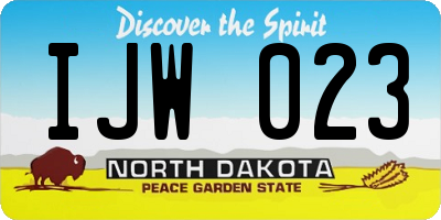 ND license plate IJW023