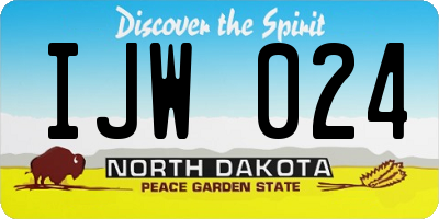 ND license plate IJW024