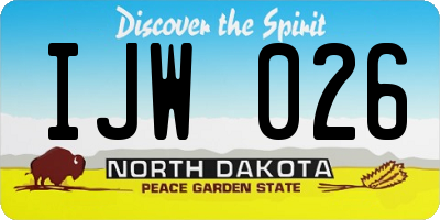 ND license plate IJW026