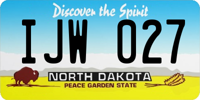 ND license plate IJW027