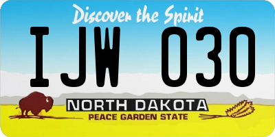 ND license plate IJW030