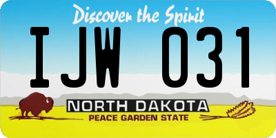 ND license plate IJW031