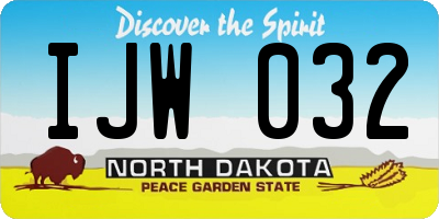 ND license plate IJW032