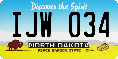 ND license plate IJW034
