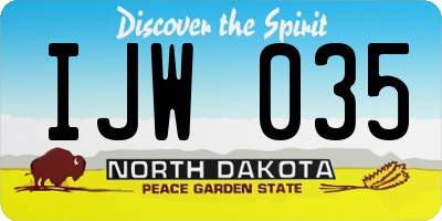 ND license plate IJW035