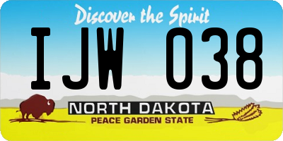 ND license plate IJW038