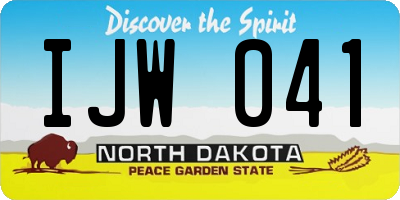 ND license plate IJW041