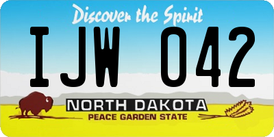 ND license plate IJW042