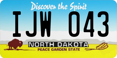ND license plate IJW043