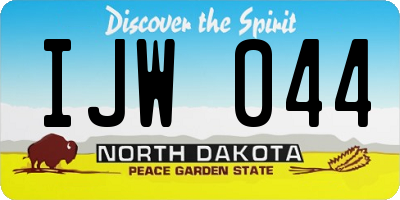 ND license plate IJW044