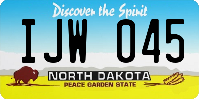ND license plate IJW045