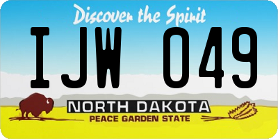 ND license plate IJW049