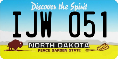 ND license plate IJW051