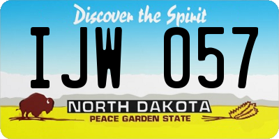 ND license plate IJW057