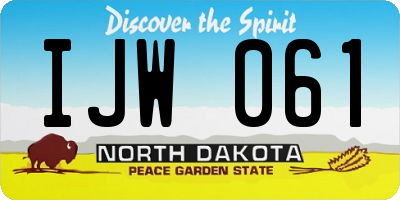 ND license plate IJW061