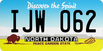 ND license plate IJW062