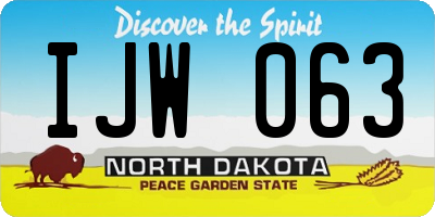 ND license plate IJW063