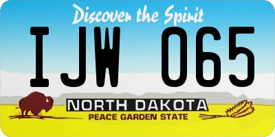ND license plate IJW065