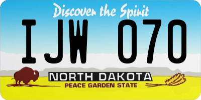 ND license plate IJW070