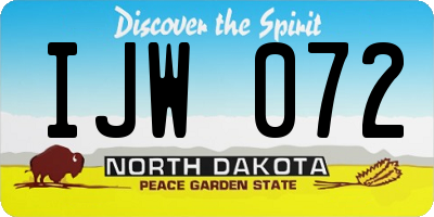 ND license plate IJW072