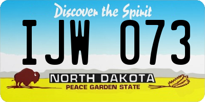 ND license plate IJW073